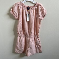 Polo Ralph Lauren Big Girls Short Sleeve Romper Pink Size 12