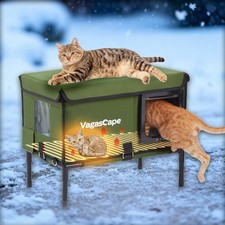 Vagascape Heated Cat House for Outdoor in Winter, Insulated Weatherproof Cat ...