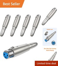 High-Quality Metal 3 Pin XLR to 1/4" Female Adapter   Ideal for Audio Setup