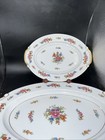 MORIYAMA VTG OCCUPIED JAPAN LARGE PLATTERS 16.5"  And 11” DRESDEN FLOWERS — photo 2