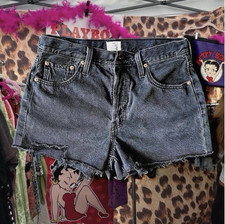 Levi's 501 Original Women  s High Rise Acid Wash Black Denim Cut-Off Shorts 29