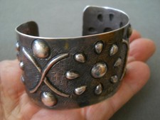 Old Southwest Sterling Silver Repousse & Text...