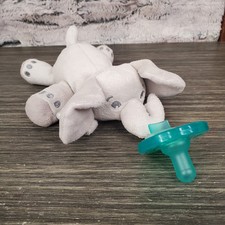 Philips Avent Gray Elephant Pacifier Holder Soothie Lovey 7" Plush With Paci
