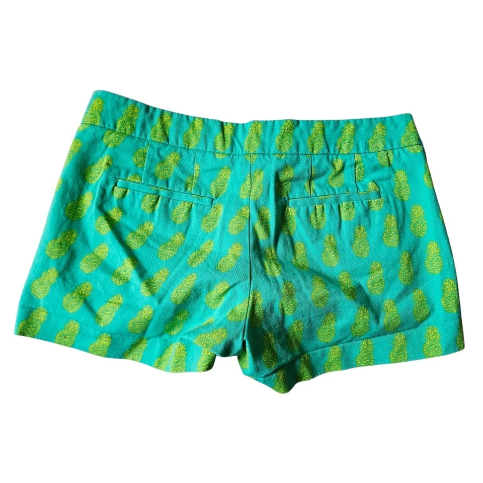 J. Pantalones cortos de mujer Crew con estampado verde y amarillo talla 0 Foto 2 de 4