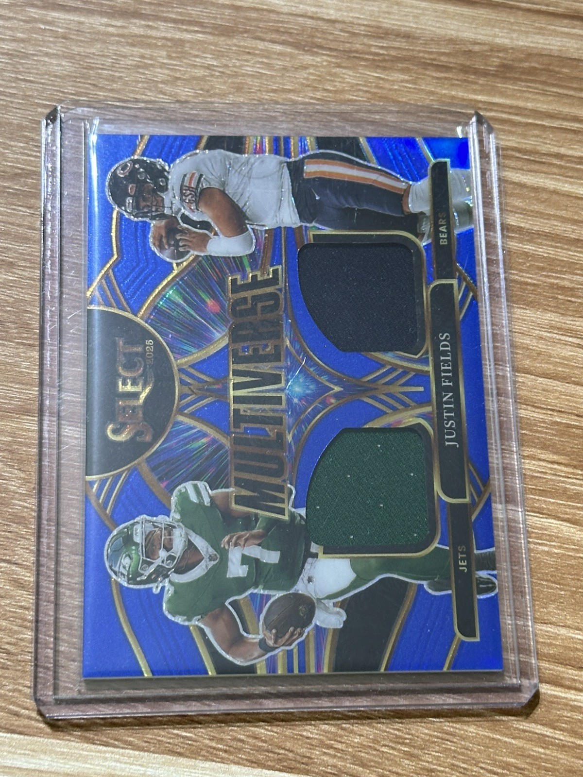 2025 Panini Select Multiverse Dual Relic Blue Prizm Justin Fields #MVJ-JFS