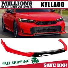 Front Bumper Lip Splitter Red Black 2 Tone For 2025 Up Honda Civic Yofer