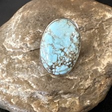 Blue Turquoise 8 Southwestern Sterling Silver Ring Size 5 19729