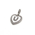 Sterling Silver Pendant Glamorous Cz Trimmed I Love You 925 Silver Heart Pendant — photo 6