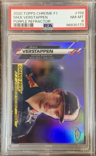 2020 Topps Chrome Max Verstappen #158 Purple Refractor  230/399 PSA 8