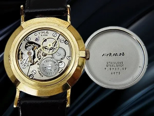 Cima Antimagnetico 17 Gioielli Cal.R.459 Gp / Ss Manuale Bianco Dial 35mm - Foto 5 di 6
