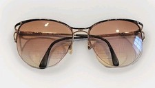 Vintage Sunglass Eyes Glas with Italian Frame 55/15 Black and Gold Frame