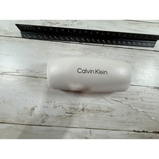 Calvin Klein White Hardshell Sunglasses Eyeglasses Case Minimalist Clamshell