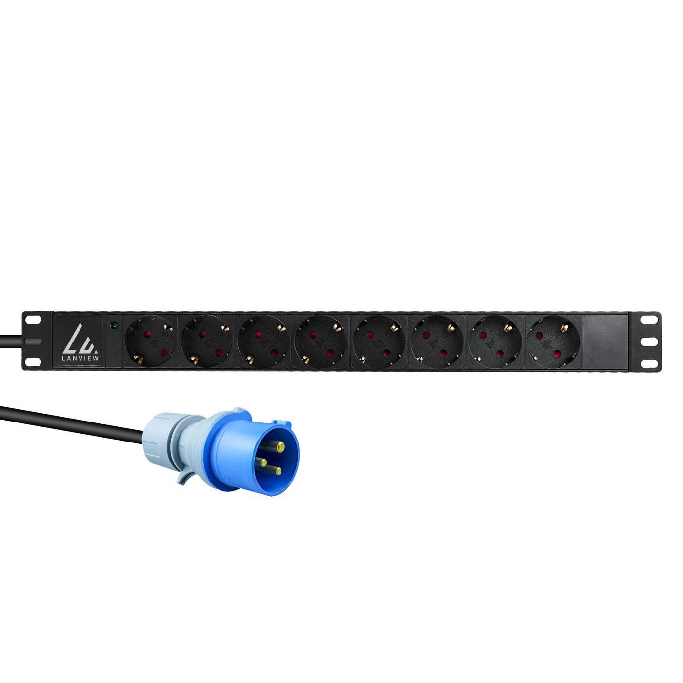 Lanview LVR-3MIEC-LIC-SCH8 19'' rack mount power strip.
