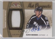 2015 Fleer Showcase Hot Prospects 358/499 Slater Koekkoek #166 Patch Auto 15ok