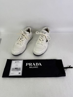 Prada Downtown Low-Top Leather Sneakers Size:10