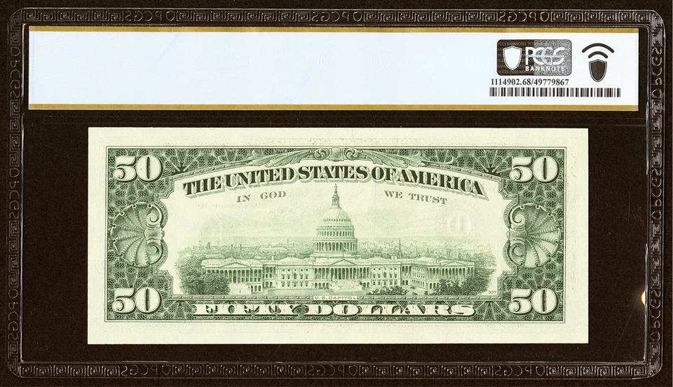 FR 2125-D 1993 $50 STAR Note PCGS Superb Gem Unc 68 PPQ - Image 2 of 2