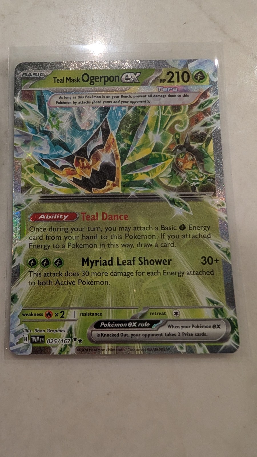 Pokemon Card Teal Mask Ogerpon ex 25/167 Double Rare Twilight Masquerade TCG