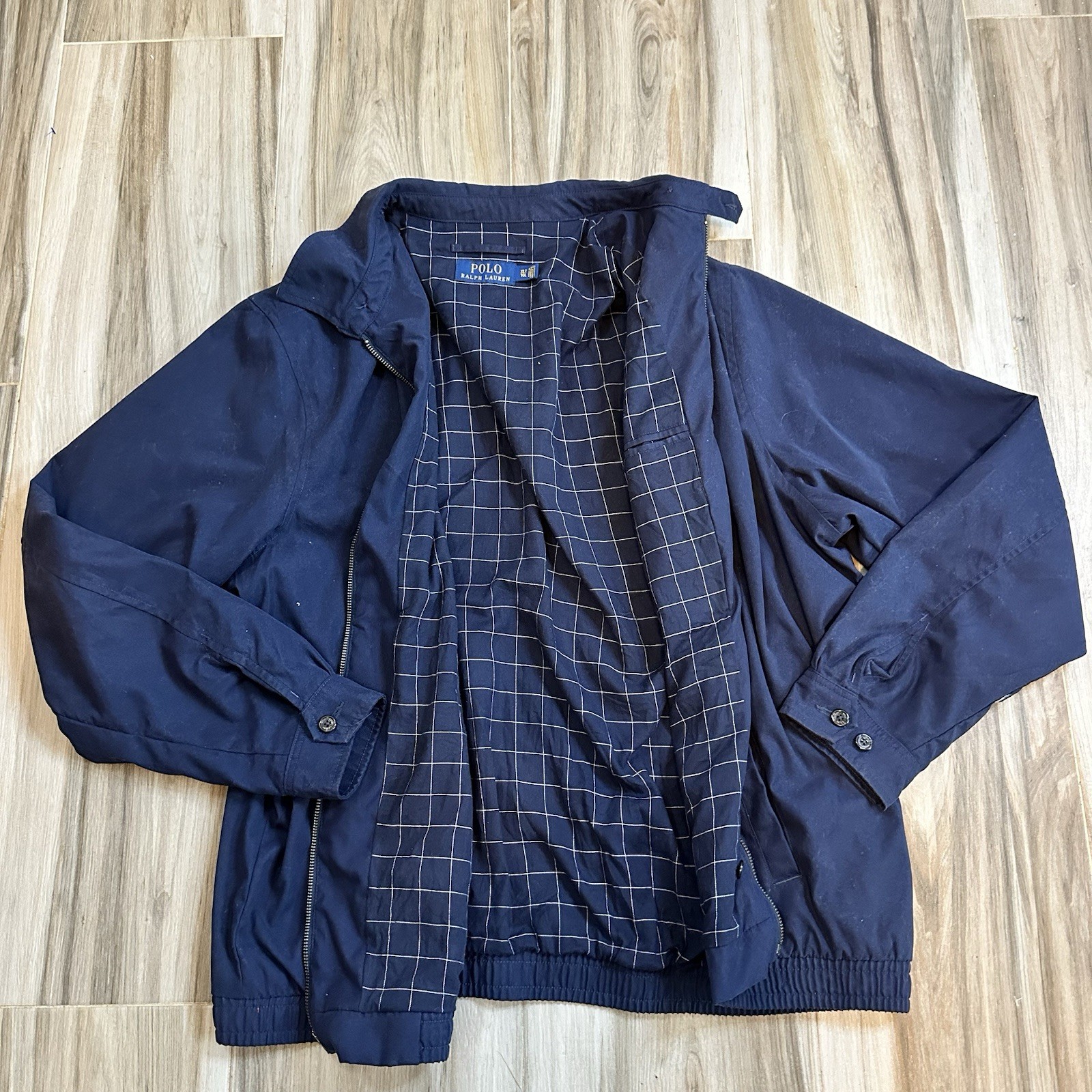 Polo Ralph Lauren Giacca Uomo XLT Blu Bomber Bi Swing Fodera Plaid Navy Pony