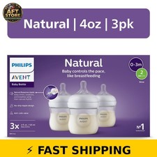 Philips Avent Natural Baby Bottle 4oz 3-Pack Slow Flow Nipple