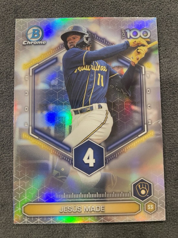 2026 Bowman Chrome JESUS MADE Top 100 Refractor #BTP-4 ~ Brewers