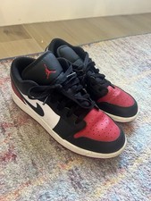 Nike Air Jordan 1 Low Red White Black 553560-161 Unisex Size 5.5 Y