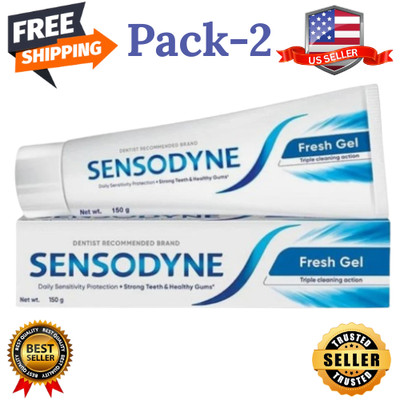 Sensodyne Fresh Gel 150g Toothpaste   Gentle Care for Sensitive Teeth PACK OF 2