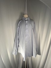 vtg chaps Ralph lauren mens button down shirt 17 1/2 Blue Long Sleeve Preppy