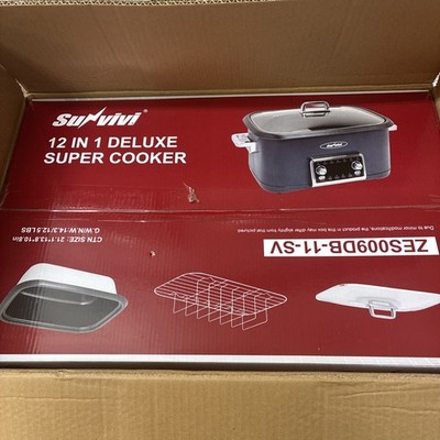 Sunvivi 8 Quart Slow Cooker Roaster Oven, 12 in 1 Programmable Multi-Cooker Food
