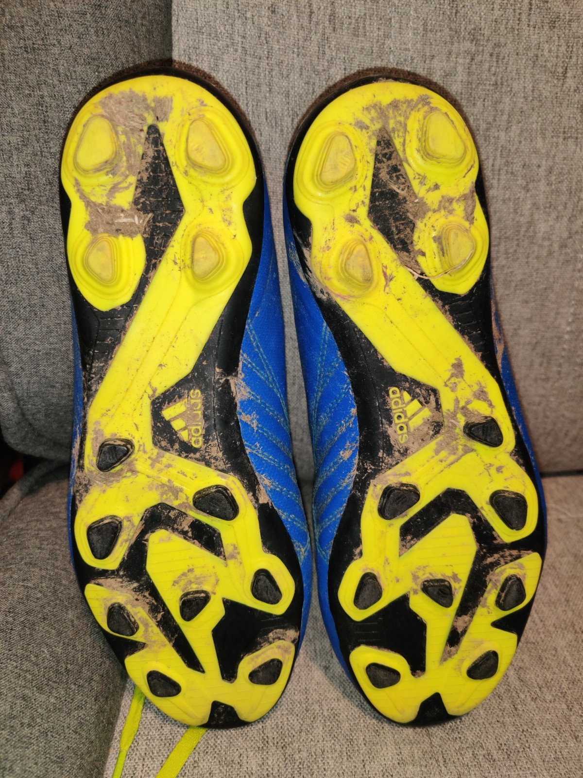 Adidas X Soccer Cleats Men's Size 5 Blue Black Yellow thumbnail 2