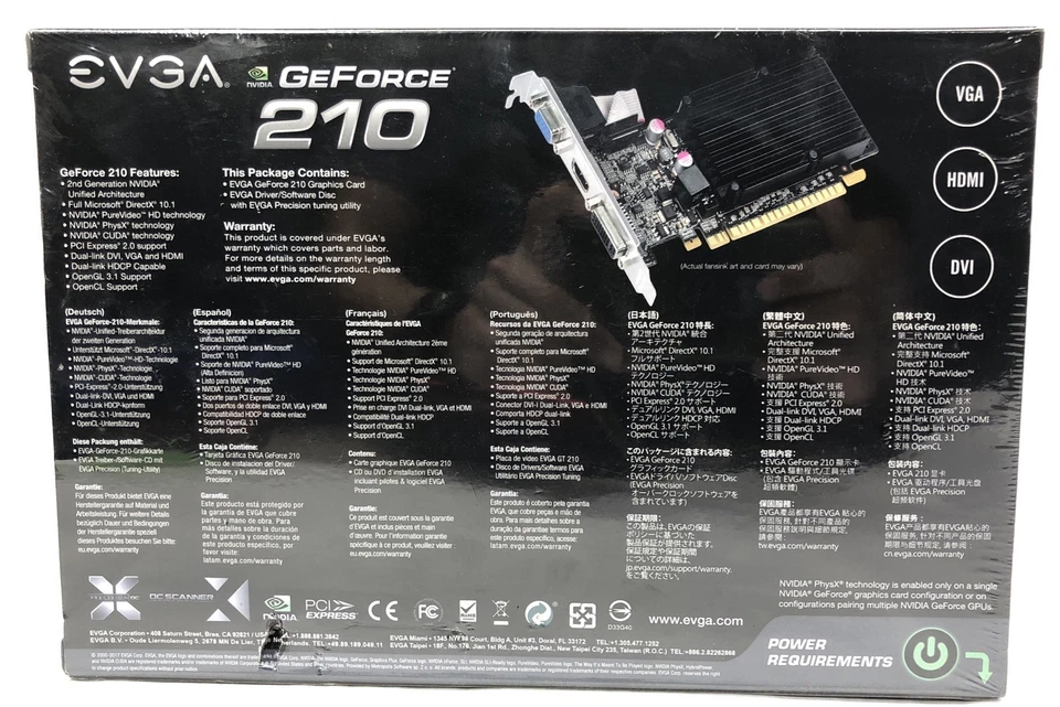 EVGA NVIDIA GeForce 210 1024 MB DDR3 Video Card - New Sealed - Image 3 of 4
