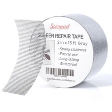 Grey Window Screen Repair Tape 2IN X 15FT 180IN Screen Repair Kit for Windows...