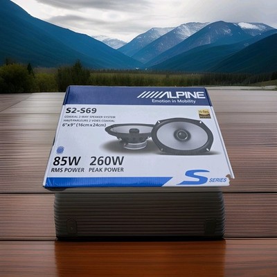 Alpine S2-S69, S Series 6x9'' 2-Way Hi-Res Full Range Speakers - 260 Watts