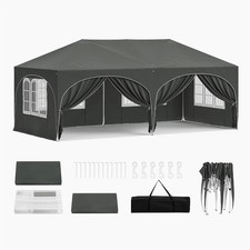 Image of 3x6m Pop-up Gazebo with 6 Side Marquee Canopy Outdoor Garden Party Wedding Tent