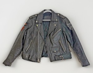 VTG Harley Davidson PAN HEAD Leather Biker Jacket Patch Lined Heavy See Measures