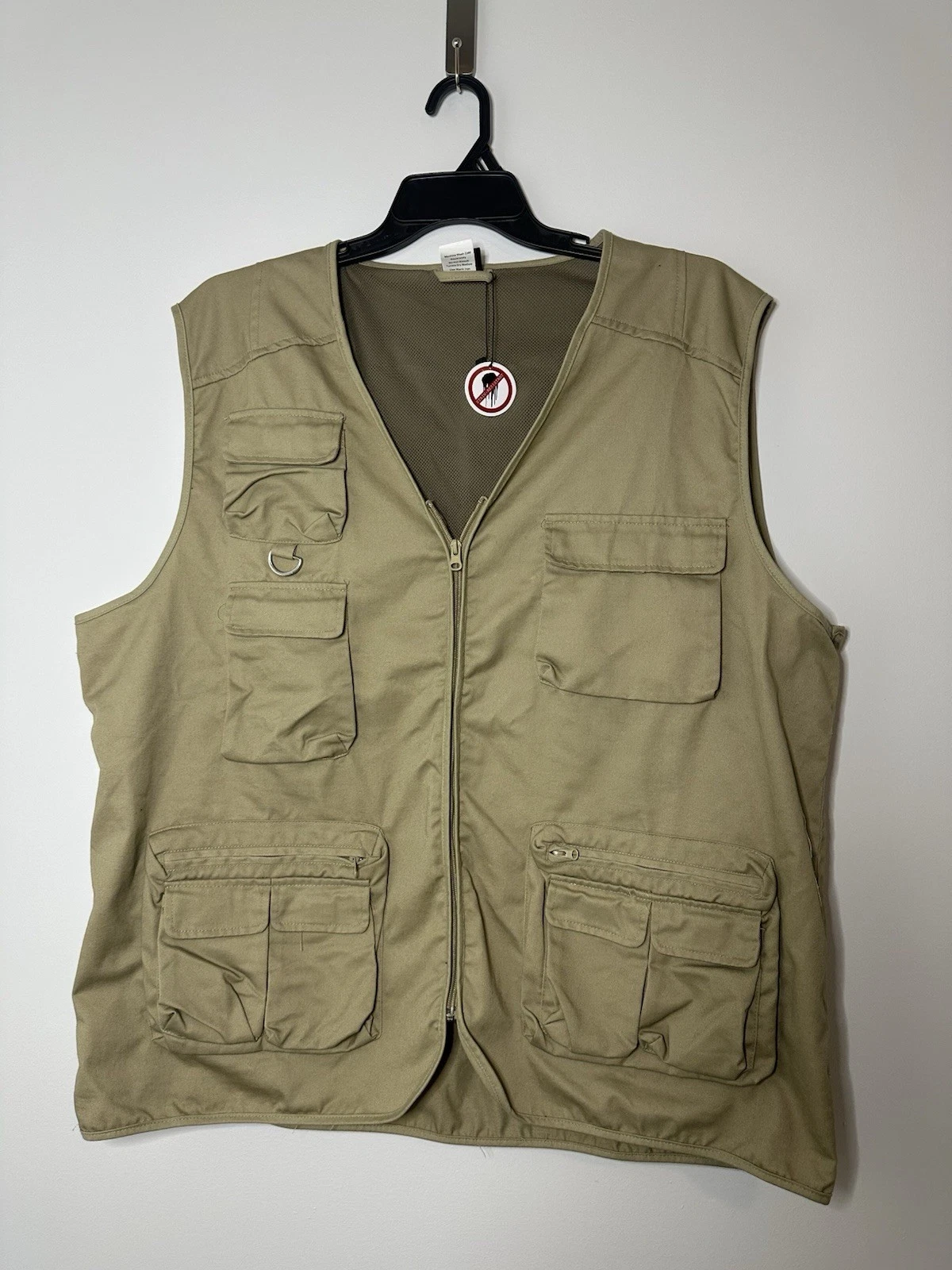 Stone Creek Mens Fishing Vest Size XL Pockets Full Zip V Neck Back Pocket