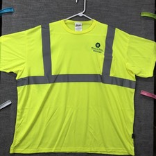 OccuNomix Shirt Mens 5XL Yellow Hi Vis Road Rail Reflective Safety Pocket Tee