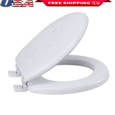 Beveled Vinyl Toilet Seat Soft Comfort Round Easy Installation Standard Fit New