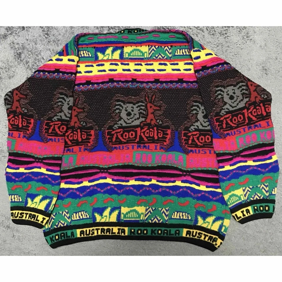 COOGI Pure Wool Knitted Sweater Cardigan 3D Knit Unisex M RooKoala Australia - Image 2 of 4