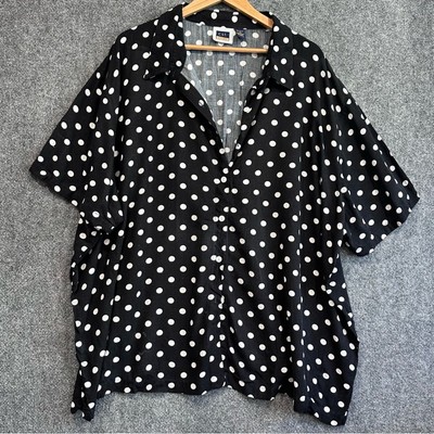 Vintage CST Sport Women s 5X black button up top slightly thrashed polka dots