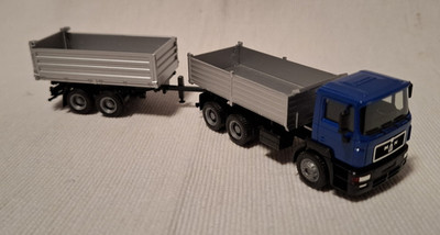 HERPA 1:87 Nr. 144902 + 075626 - MAN F 2000 Dreiachs-Kipper und Tandem-Hänger