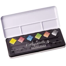 l39Aquarelle French Artists39 Watercolor Metal Case Set of 6 Half Pans