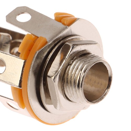 5PCS 1/4" Female Panel Mount Power Socket Connector Mono Audio Cable Jack Plug - Afbeelding 2 van 9