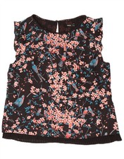 Oasis Womens Sleeveless Blouse Top UK 16 Large Black Floral Polyester AB16