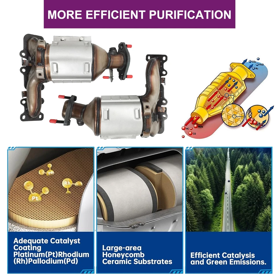 Front Left & Right Catalytic Converter For 2015 2016 2017 2018 Ford Edge 3.5L V6 — 第 3/4 张图片