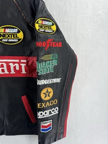 Vintage Ferrari racing jacket Rare black Leather READ image 6