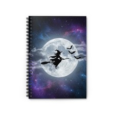 Witchy Spiral Notebook - Ruled Line, Celestial Journal, Halloween Gift