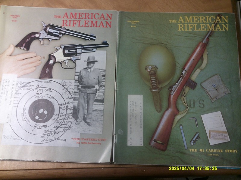 10 Issues of"The American Rifleman"the M1 Rifle,Remington Double Derringer-1974