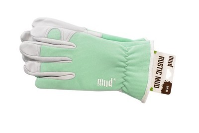 Mud Rustic Mud Garden Gloves 3 Pack Medium Green Leather Gardening Yard Work