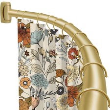 Curved Shower Curtain Rod 35-82In 2.9-6.8Ft , Gold Round Rustproof Shower Rod