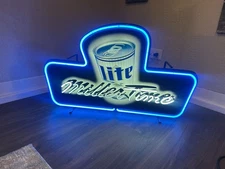 Miller Lite Neon Sign 'It's Miller Time' Light-Up Switch